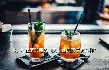 4、喝正宗53度的飞天茅台的感觉怎么样？