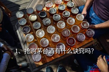 1、抢购茅台酒有什么诀窍吗？