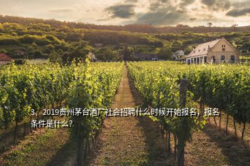 3、2019贵州茅台酒厂社会招聘什么时候开始报名，报名条件是什么？