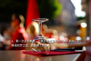 3、第一次去对象家，对象的爸爸喜欢喝白酒，茅台、五粮液和梦之蓝，我买哪个好？