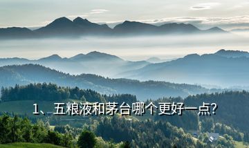 1、五粮液和茅台哪个更好一点？