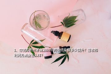 1、你觉得贵州茅台2019年的业绩能有多少提升？营收和利润方面会怎么样？