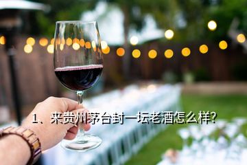 1、来贵州茅台封一坛老酒怎么样？