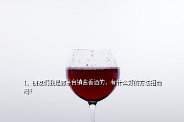 1、朋友们我是做茅台镇酱香酒的，有什么好的方法招商吗？