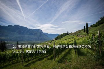 2、喝其他白酒经常容易晕，可是喝茅台白酒就感觉不怎么上头，这是为什么呢？