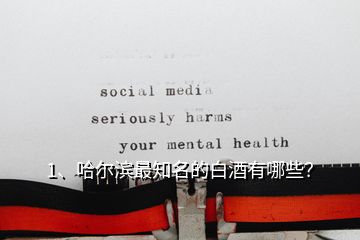 1、哈尔滨最知名的白酒有哪些？