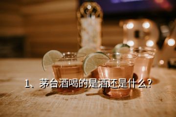 1、茅台酒喝的是酒还是什么？