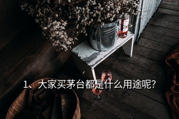 1、大家买茅台都是什么用途呢？