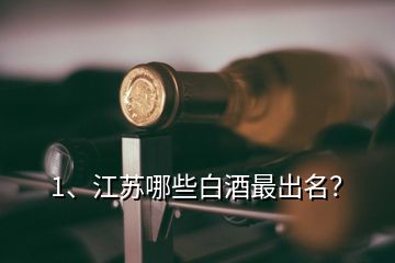 1、江苏哪些白酒最出名？