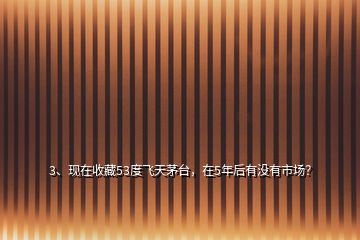 3、现在收藏53度飞天茅台，在5年后有没有市场？