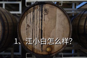 1、江小白怎么样？