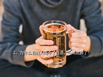 2、为什么有的人喝不了白酒，一喝就醉了？