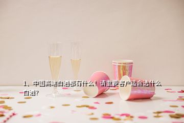 1、中国高端白酒都有什么！请重要客户适合选什么白酒？