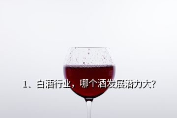 1、白酒行业，哪个酒发展潜力大？