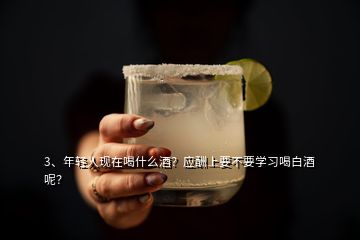 3、年轻人现在喝什么酒？应酬上要不要学习喝白酒呢？