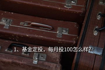 1、基金定投，每月投100怎么样？