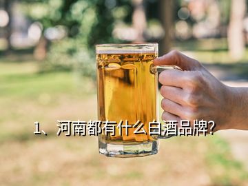 1、河南都有什么白酒品牌？