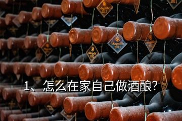 1、怎么在家自己做酒酿？