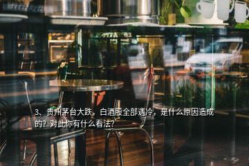 3、贵州茅台大跌，白酒股全部遇冷，是什么原因造成的？对此你有什么看法？