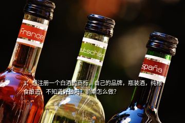 3、想注册一个白酒的商标，自己的品牌，瓶装酒，纯粮食酿造，不知道好做吗？前期怎么做？