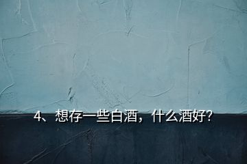 4、想存一些白酒，什么酒好？