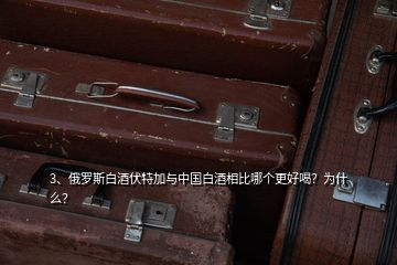 3、俄罗斯白酒伏特加与中国白酒相比哪个更好喝？为什么？