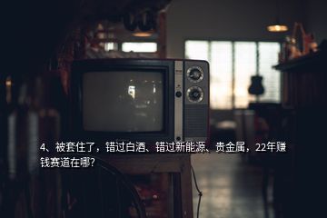 4、被套住了，错过白酒、错过新能源、贵金属，22年赚钱赛道在哪？