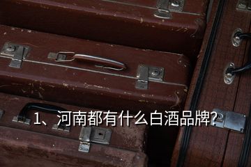 1、河南都有什么白酒品牌？