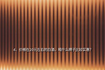 4、价格在20元左右的白酒，喝什么牌子比较实惠？