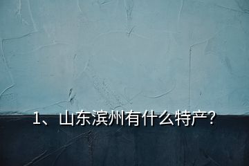 1、山东滨州有什么特产？