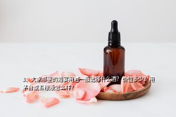 3、大家那里的婚宴用酒一般选择什么酒？价位多少？用茅台或五粮液怎么样？