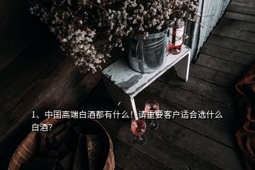 1、中国高端白酒都有什么！请重要客户适合选什么白酒？