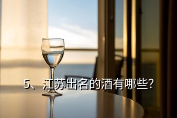 5、江苏出名的酒有哪些？