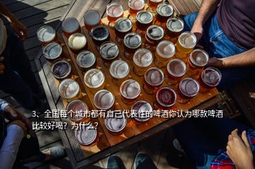 3、全国每个城市都有自己代表性的啤酒你认为哪款啤酒比较好喝？为什么？