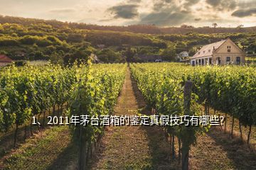 1、2011年茅台酒箱的鉴定真假技巧有哪些？