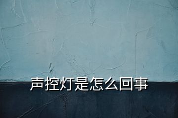 声控灯是怎么回事