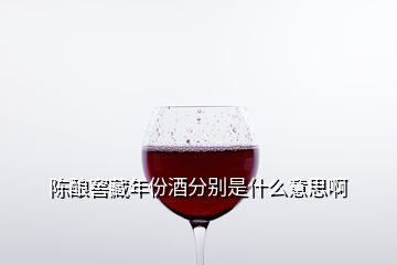 陈酿窖藏年份酒分别是什么意思啊