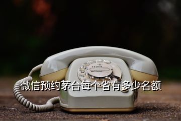 微信预约茅台每个省有多少名额