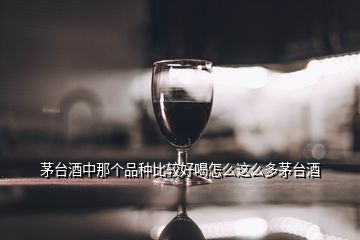 茅台酒中那个品种比较好喝怎么这么多茅台酒