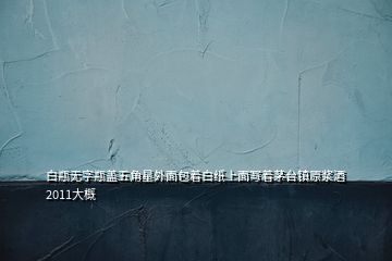 白瓶无字瓶盖五角星外面包着白纸上面写着茅台镇原浆酒2011大概