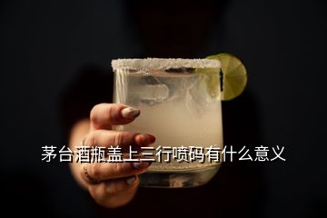 茅台酒瓶盖上三行喷码有什么意义