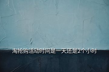 淘抢购活动时间是一天还是2个小时