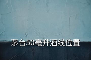 茅台50毫升酒线位置