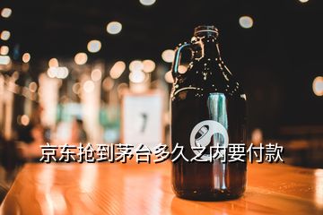 京东抢到茅台多久之内要付款