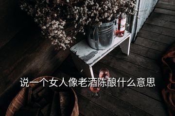 说一个女人像老酒陈酿什么意思