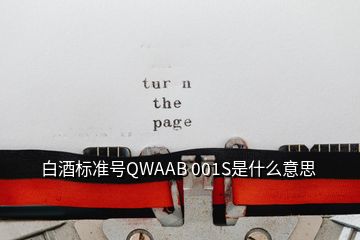 白酒标准号QWAAB 001S是什么意思