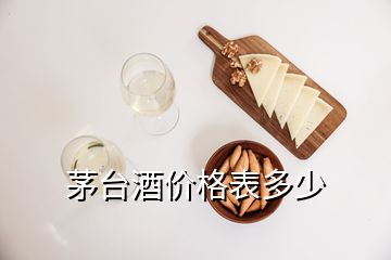 茅台酒价格表多少