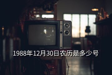 1988年12月30日农历是多少号