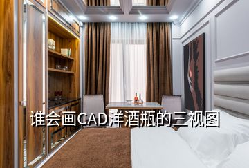 谁会画CAD洋酒瓶的三视图