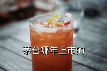 茅台哪年上市的